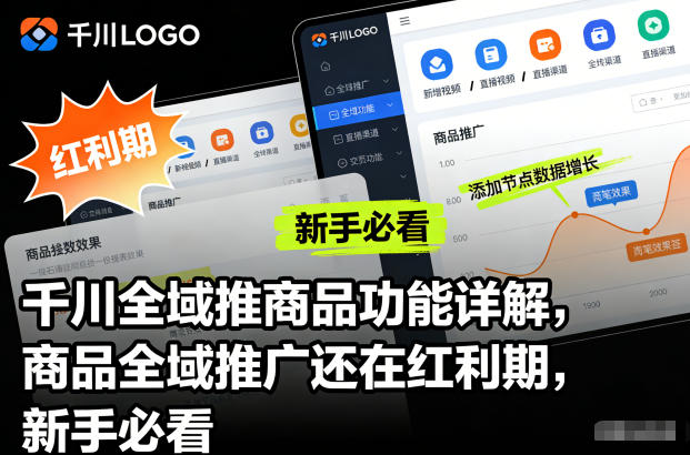 千川全域推商品功能详解，商品全域推广还在红利期，新手必看-小目标云网创
