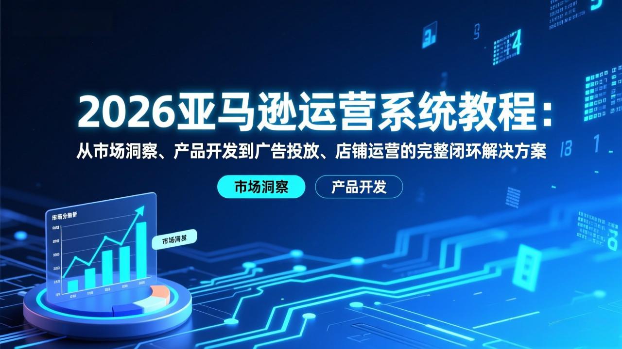2026亚马逊运营系统教程：从市场洞察、产品开发到广告投放、店铺运营的完整闭环解决方案-小目标云网创