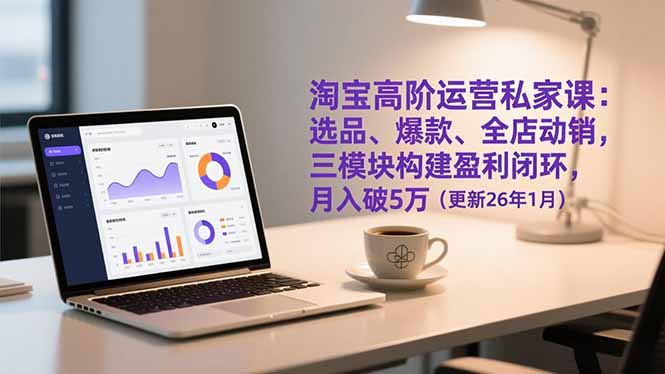 淘宝高阶运营私家课：选品、爆款、全店动销，三模块构建盈利闭环，月入破5万(更新26年1月-小目标云网创