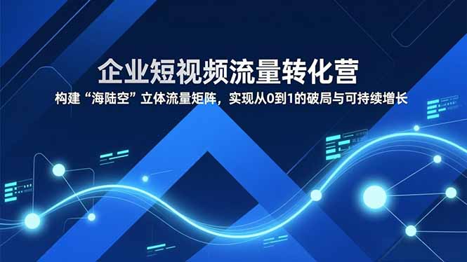 企业短视频流量转化营，构建“海陆空”立体流量矩阵，实现从0到1的破局与可持续增长-小目标云网创