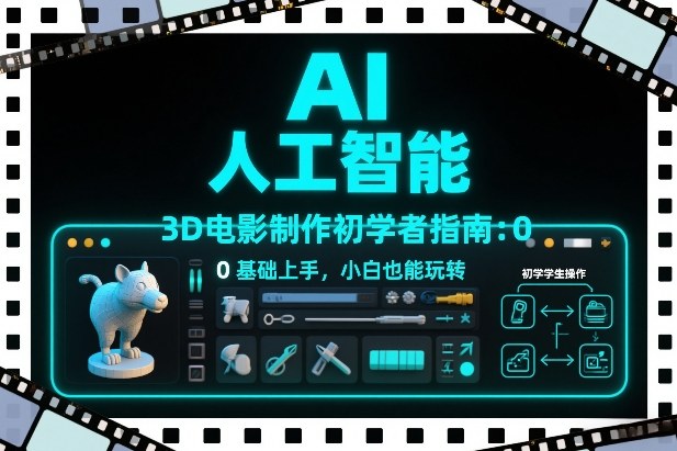 AI人工智能3D电影制作初学者指南：0基础上手，小白也能玩转-小目标云网创