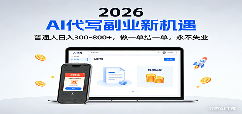 2026 副业首选！AI 代写日入 300-800，普通人0门槛，做一单结一单！-小目标云网创