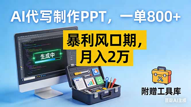 AI代写制作PPT，一单800+， 暴利风口期，月入2万【附工具】-小目标云网创
